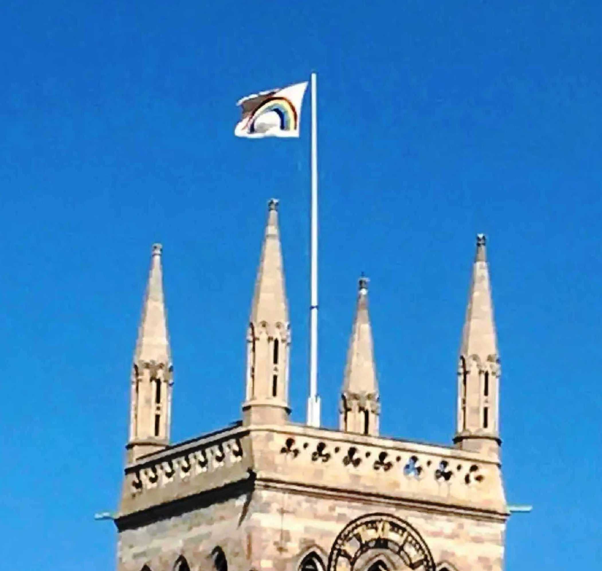 Easter rainbow flag flies high