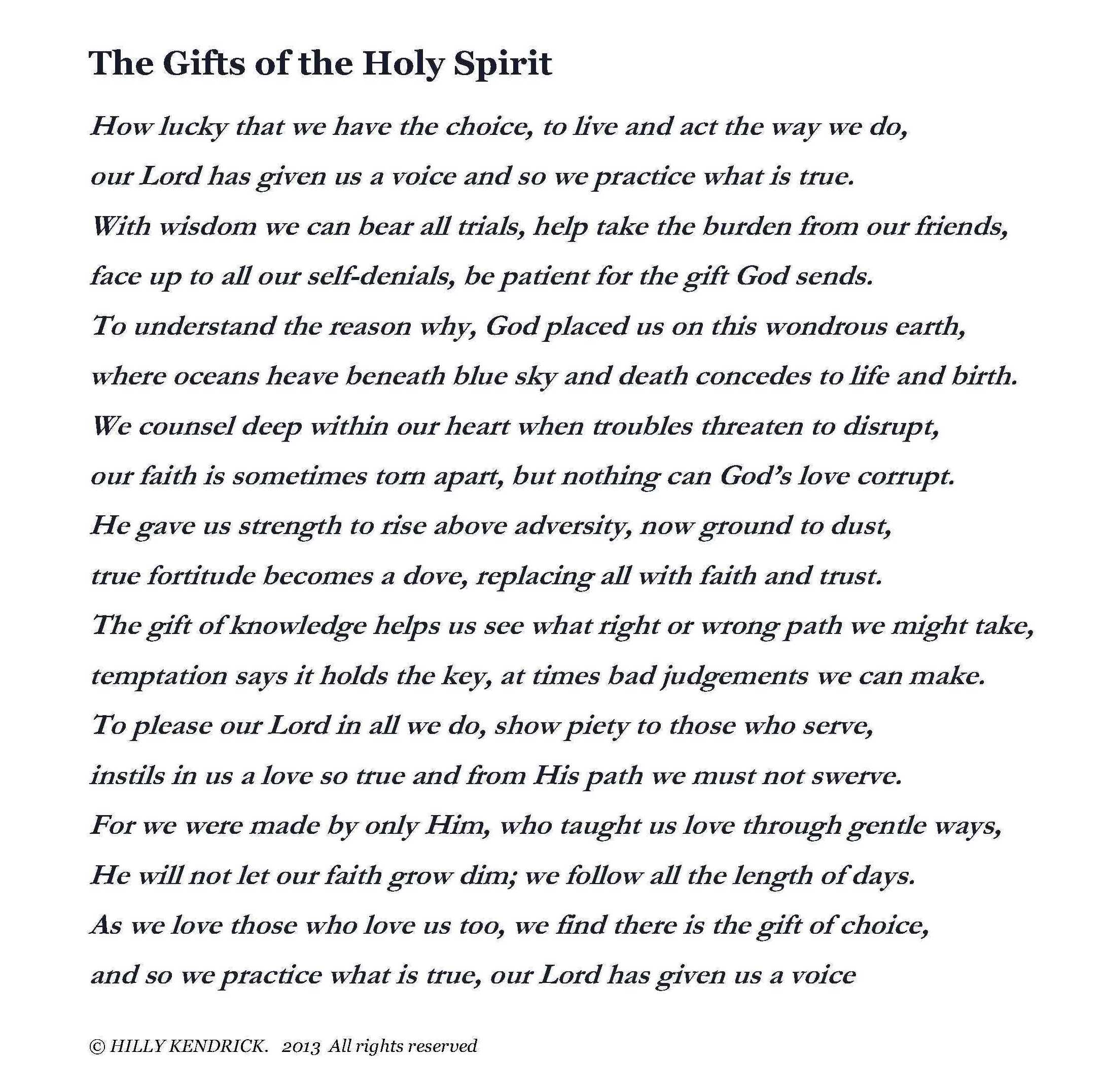 The Gifts of the Holy Spirit